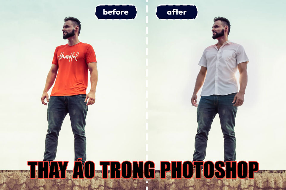 thay áo trong photoshop