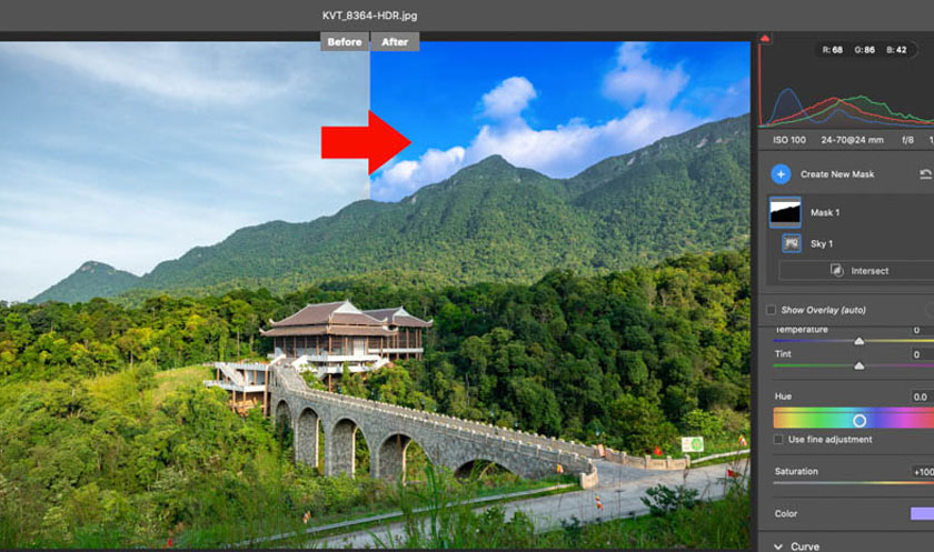 giảm Saturation trong Color Picker