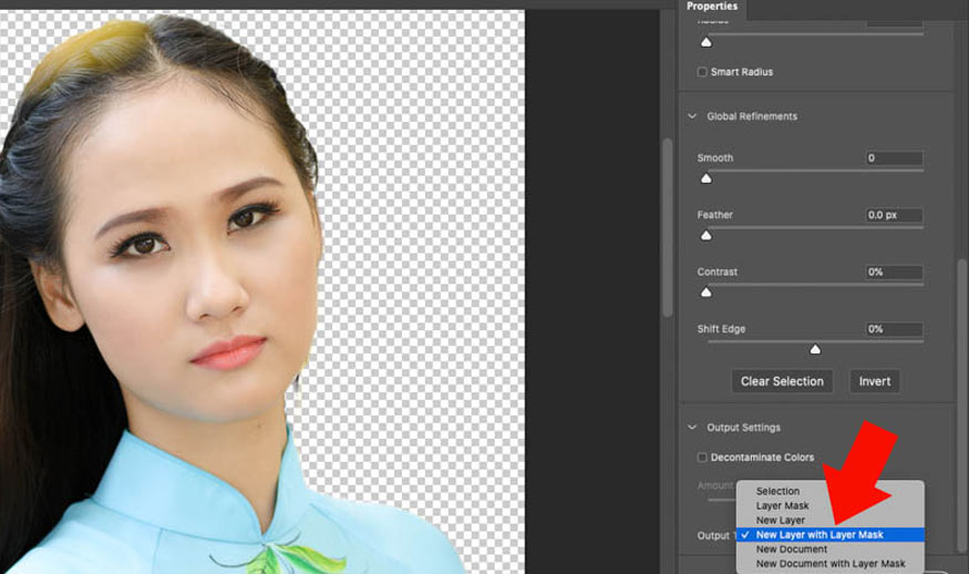 chọn New Layer with Layer Mask