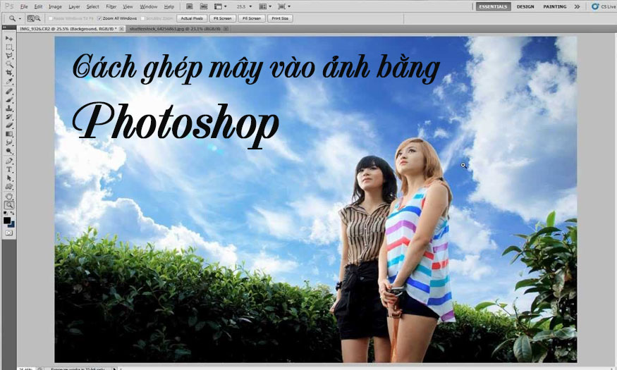 Cách ghép mây vào ảnh bằng Photoshop