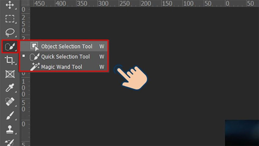 Chọn công cụ Magic Wand Tool hoặc Quick Selection Tool