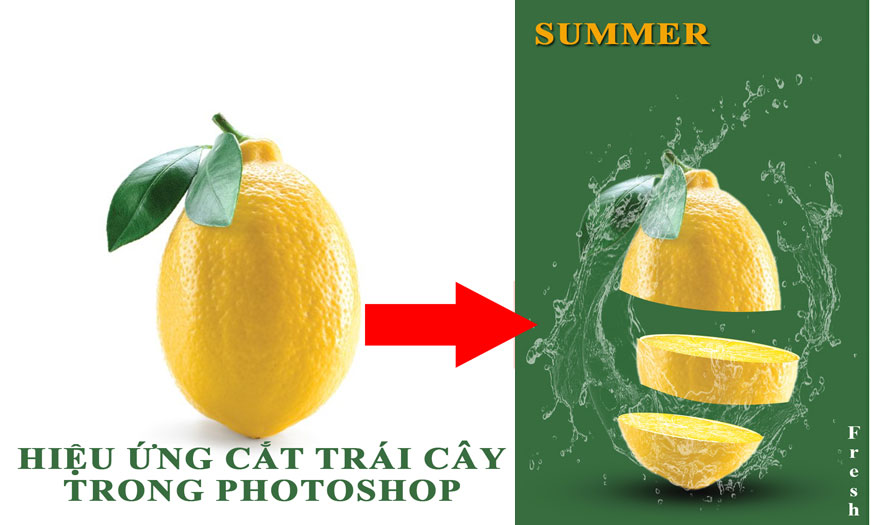 hiệu ứng chém trái cây trong Photoshop