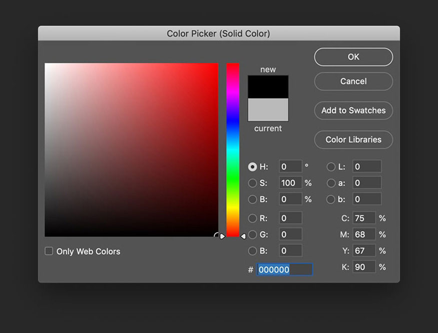 chọn Create New Fill or Adjustment => Solid Color
