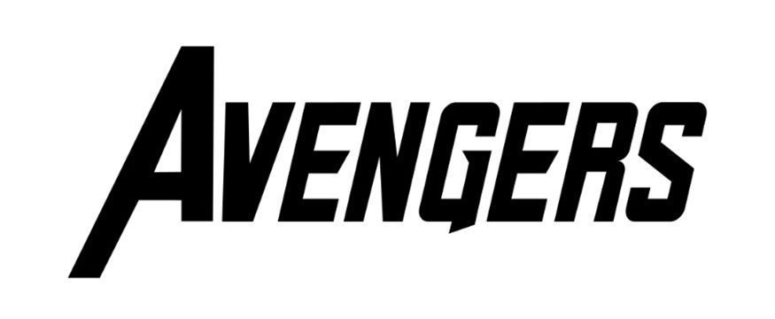 văn bản logo của Avengers rất giống với logo gốc