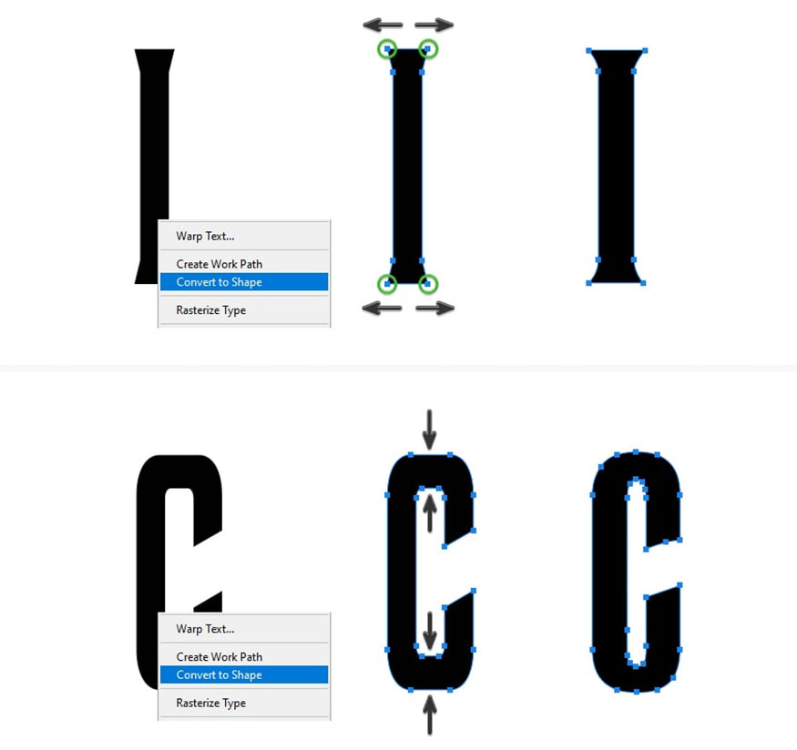 Convert to Shape layer chữ C