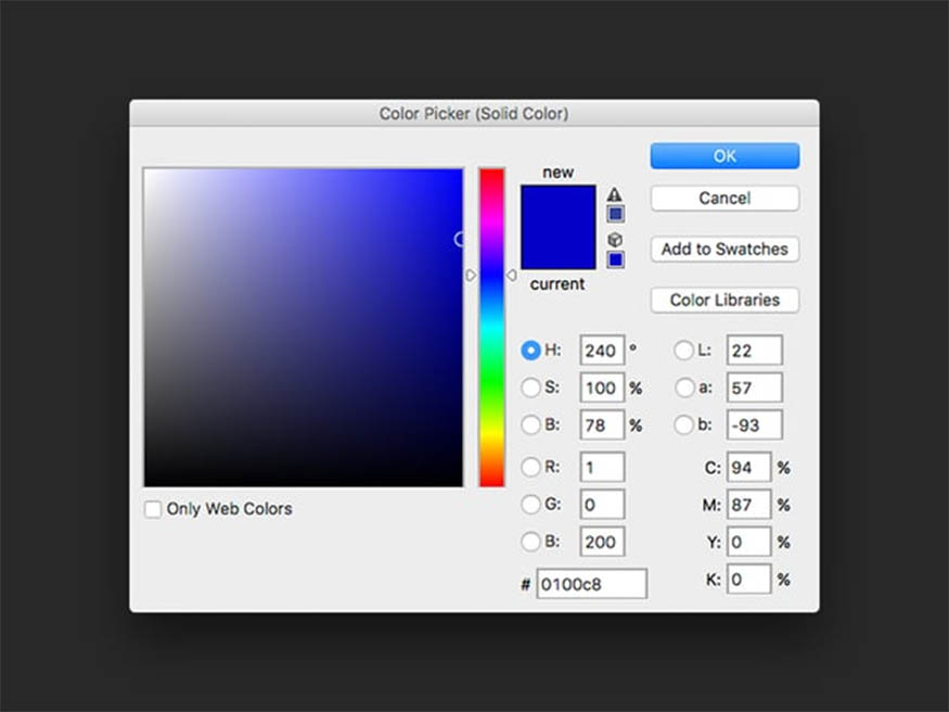 Create a New Fill or Adjustment Layer > Solid Color 