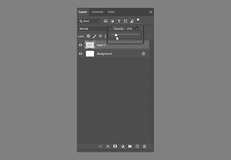 giảm Opacity của layer này