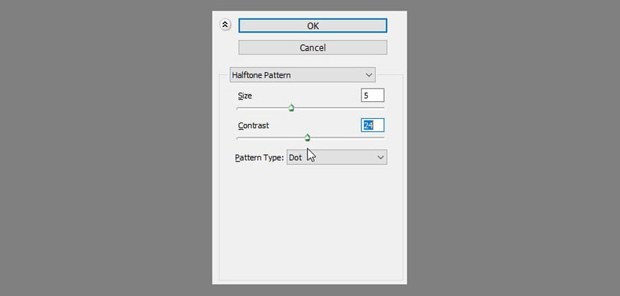 điều chỉnh các thiết lập để đạt được hiệu ứng halftone trong Photoshop.