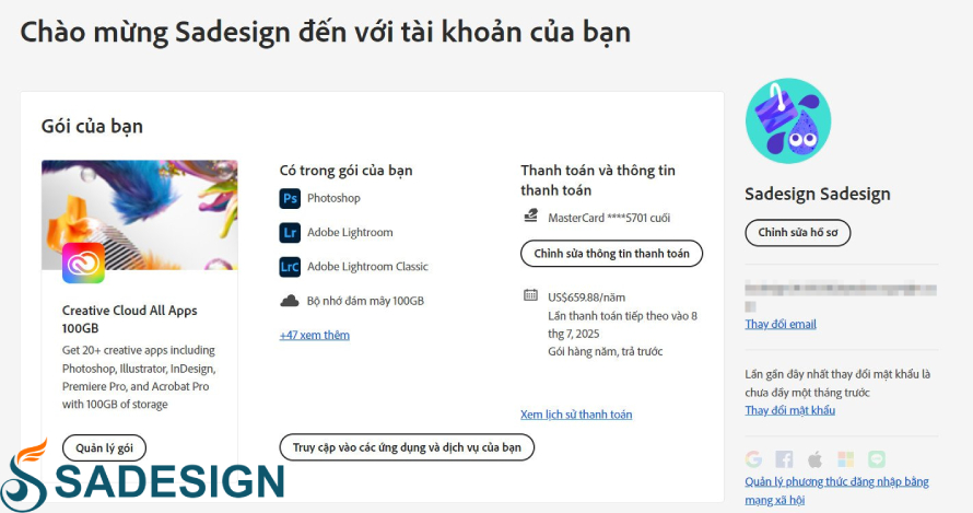 Adobe Bản Quyền Full Apps 100GB Cloud là tài khoản như thế nào