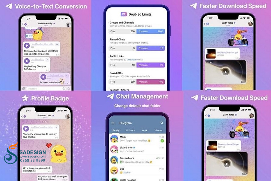 Hướng dẫn nâng cấp tài khoản Telegram Premium tại SaDesign