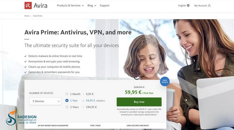 Hướng dẫn mua Tài khoản Avira Prime tại SaDesign