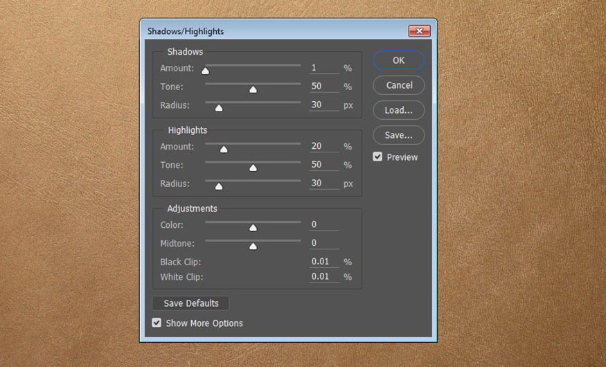  Image => Adjustments => Shadows/Highlights.