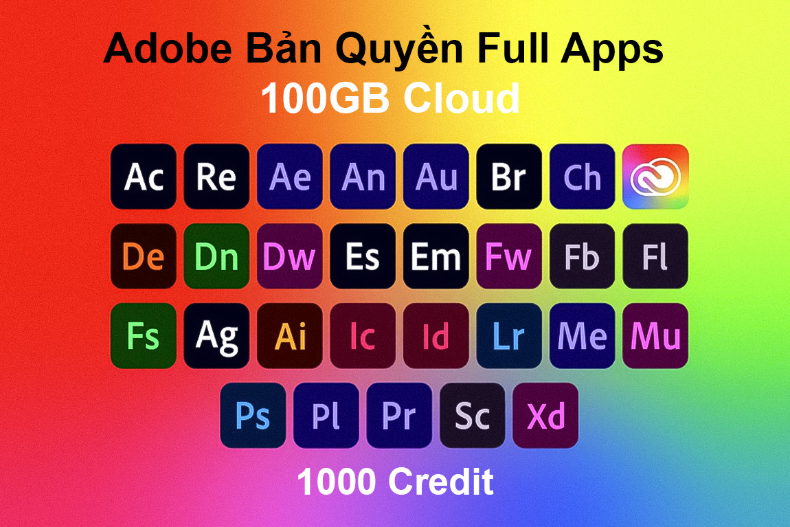 Adobe Photoshop Bản Quyền Full Apps 100GB Cloud