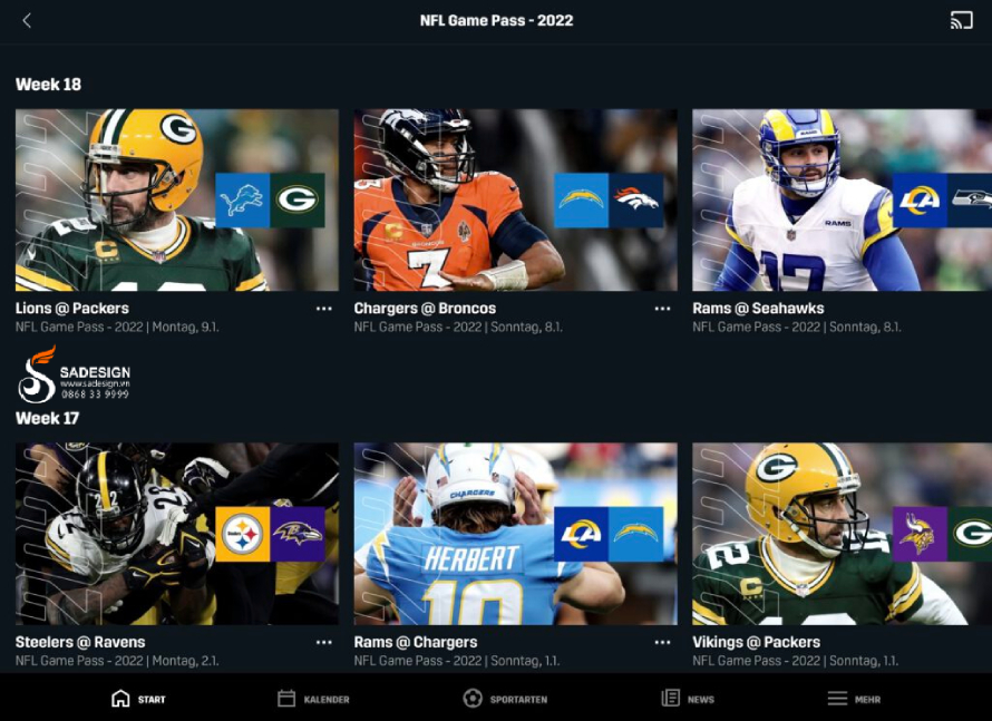 Ai nên dùng ứng dụng NFL Gamepass