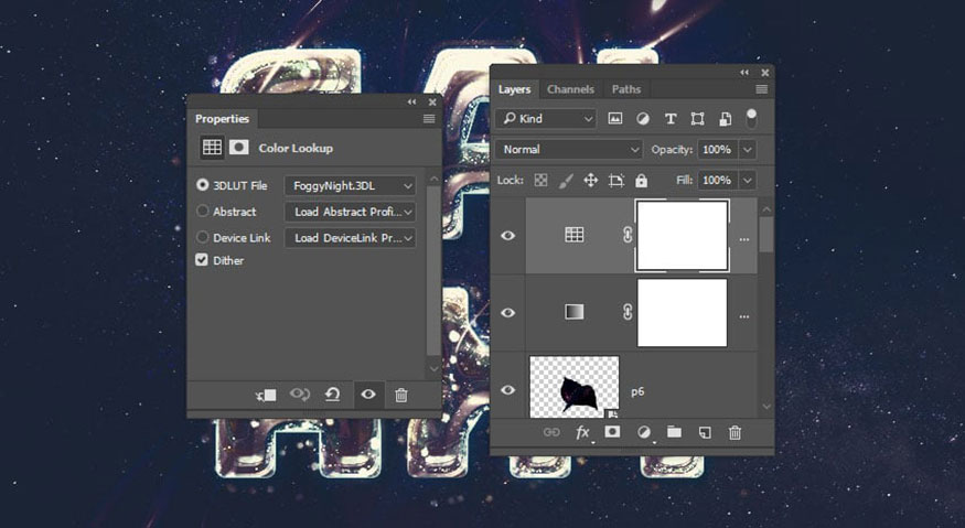 Thêm adjustment layer Color Lookup
