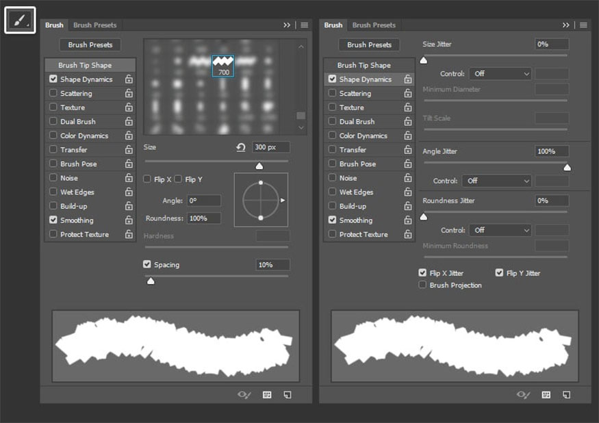 Chọn công cụ Brush Tool và mở bảng Brush