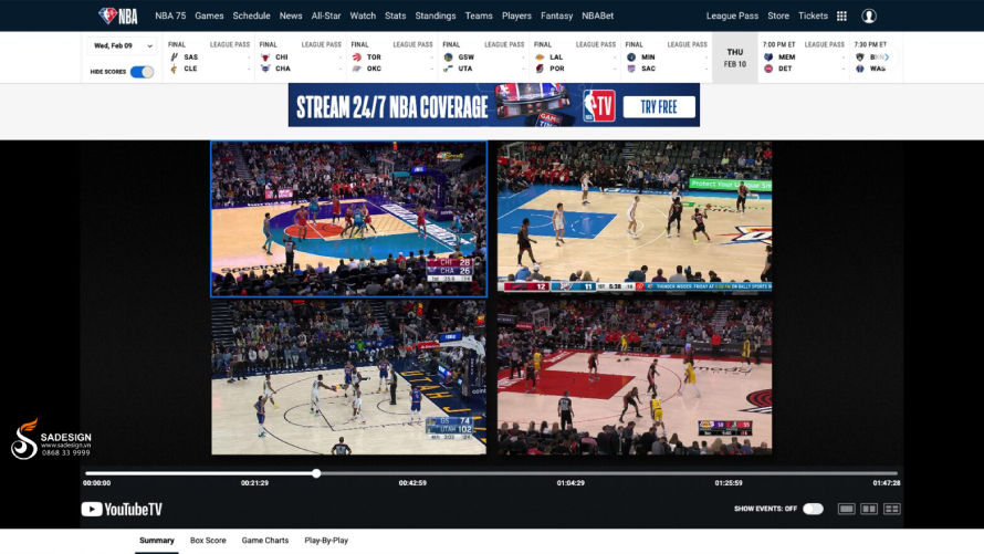 Tính năng trên tài khoản NBA League Pass Premium