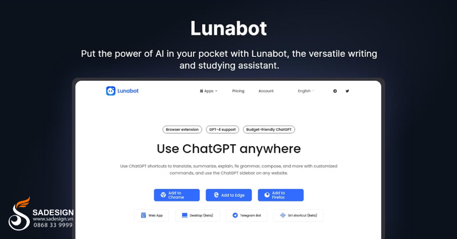 Hướng dẫn mua tài khoản Lunabot tại SaDesign