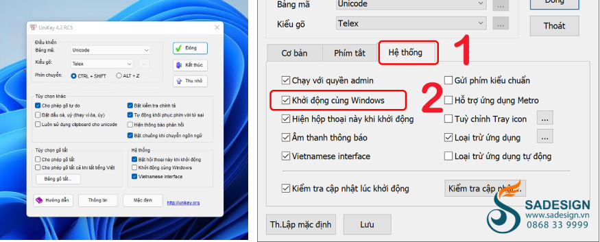 Thiết lập tự khởi động cùng Windows