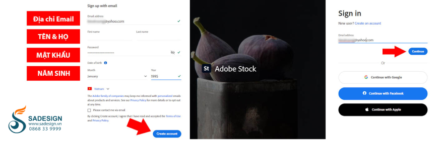 Đăng ký tài khoản Adobe Stock