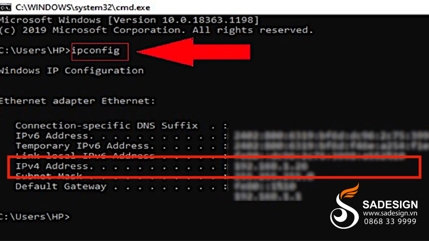 Sao chép địa chỉ IP tại IPv4 Address.