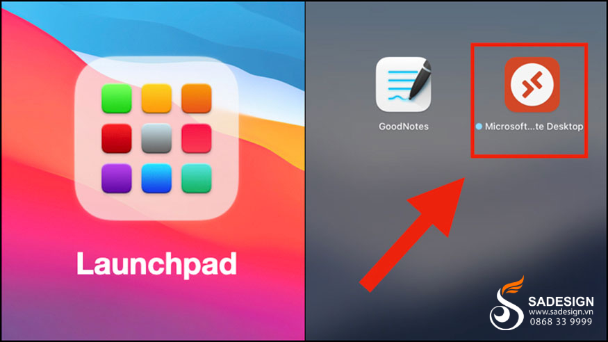 Mở Launchpad => Mở ứng dụng Microsoft Remote Desktop.