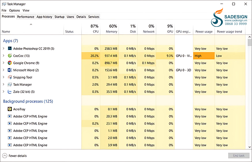 Dùng Task Manager Để Tắt Tiến Trình Gây Lỗi