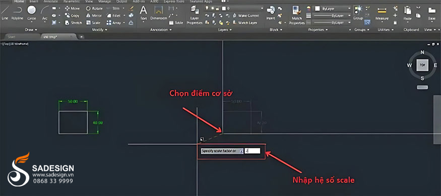 Nhập hệ số scale bạn muốn áp dụng cho bản vẽ của mình