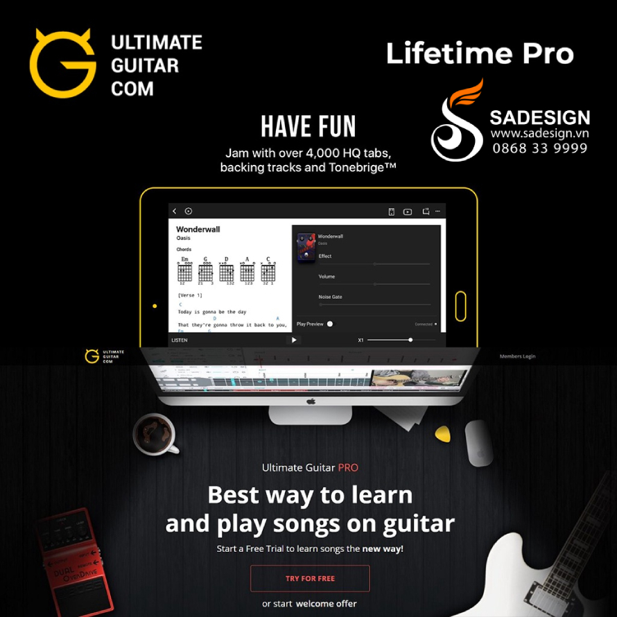 Hướng dẫn mua tài khoản Ultimate Guitar Pro tại SaDesign