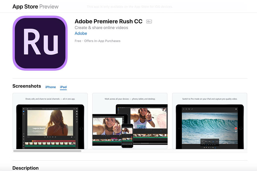 Địa chỉ tải xuống Adobe Premiere Rush