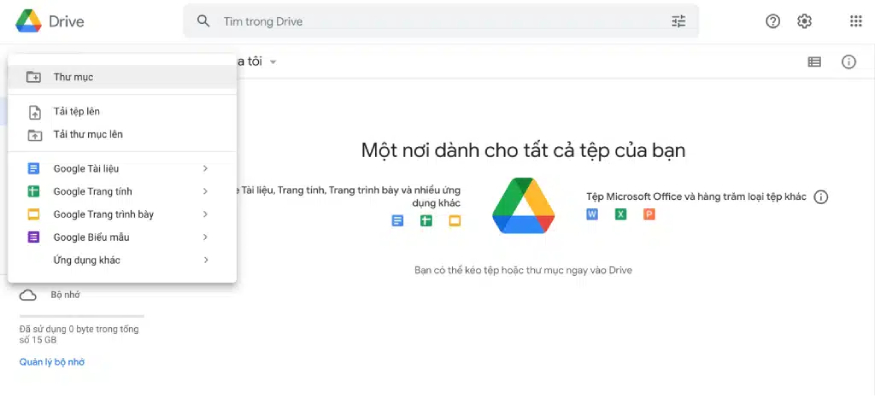 Tính năng của từng ứng dụng trên Google Drive