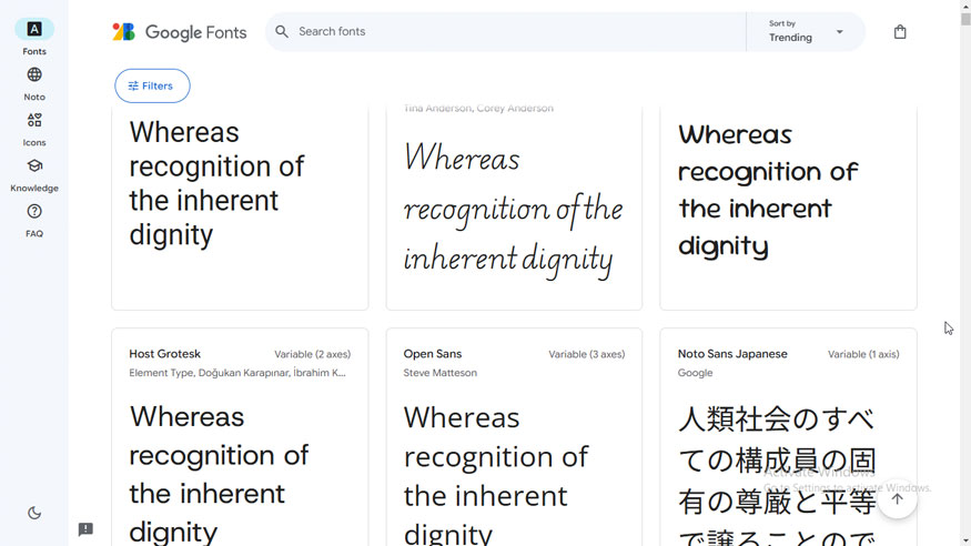 Google Fonts 