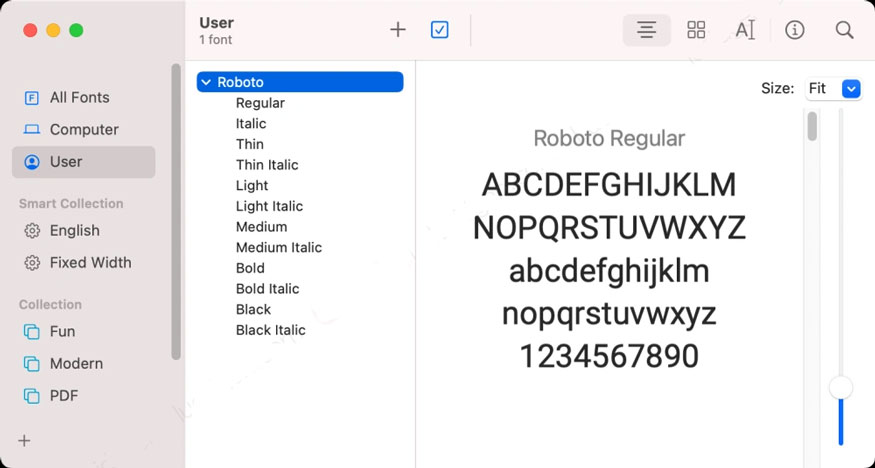 Font chữ được thêm mới vào MacBook sẽ nằm trong mục User.