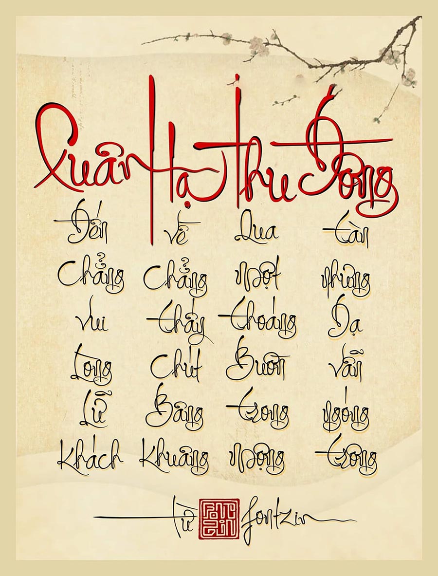 Chia Sẻ Miễn Phí Bộ Typography TẾT Thư Pháp Xịn Xò