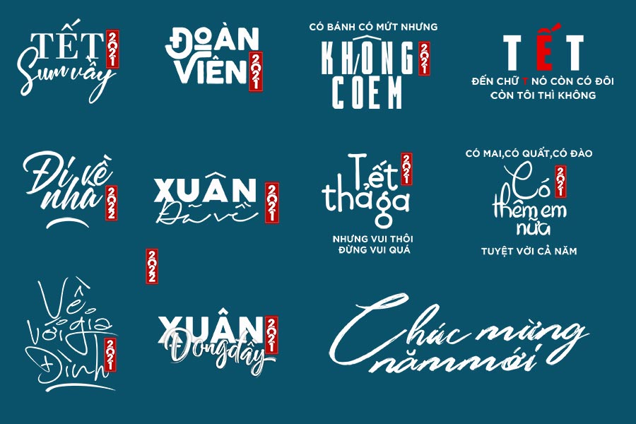 Chia Sẻ bộ Typo TẾT Tách Lớp Chất Lượng Cao Miễn Phí