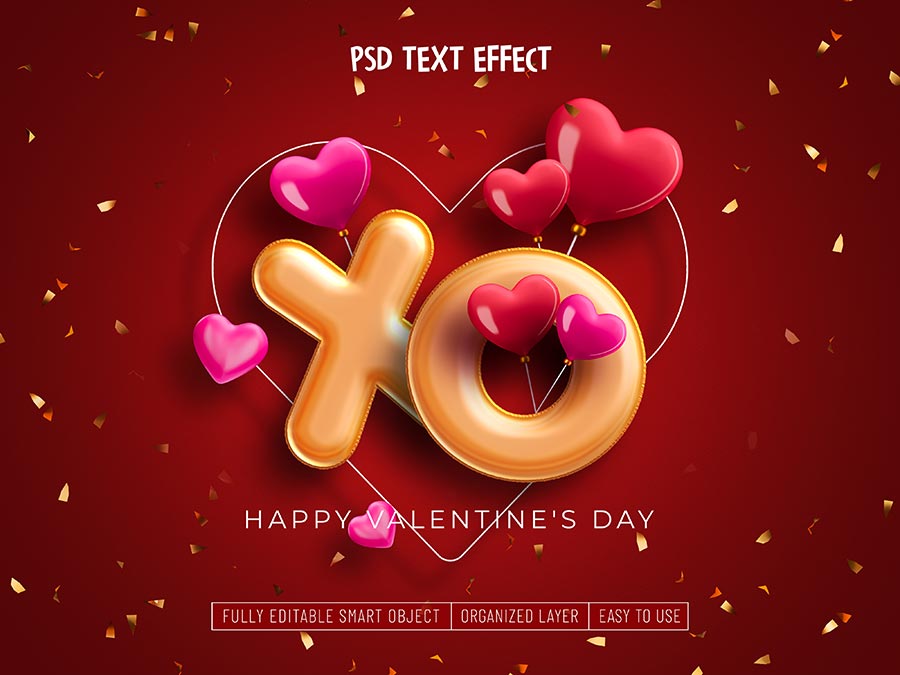 Chia Sẻ Bộ Text Effect Happy Valentines Day Cực Đẹp Miễn Phí