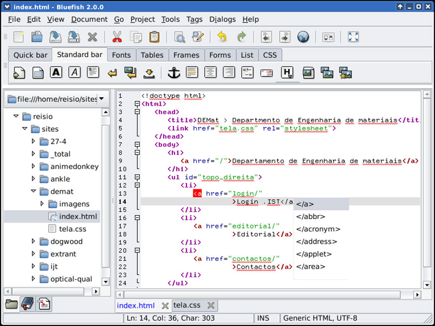 Bluefish Editor