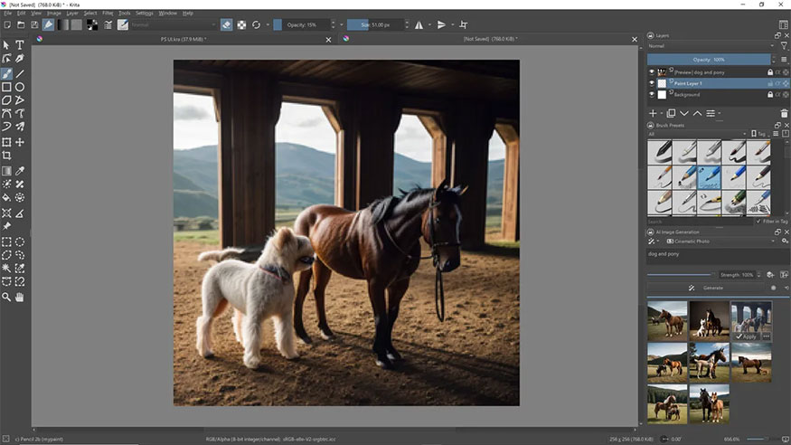 tính năng krita và photoshop