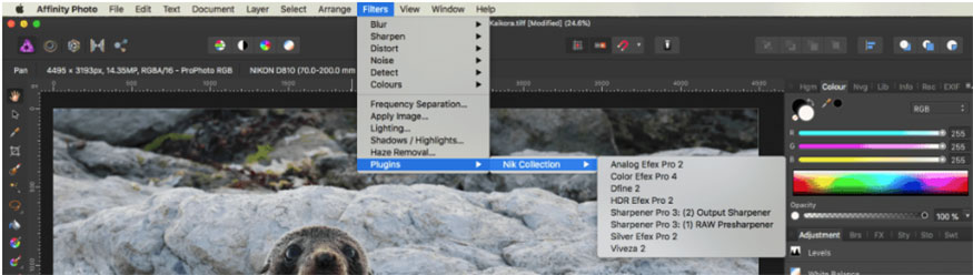 Affinity Photo tương thích với các plugin trong Photoshop
