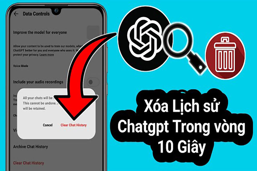 Hướng dẫn xóa lịch sử ChatGPT trên điện thoại và máy tính nhanh chóng