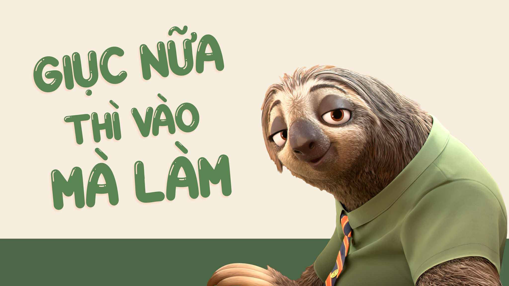 Hình nền con lười Flash Zootopia meme cho dân văn phòng