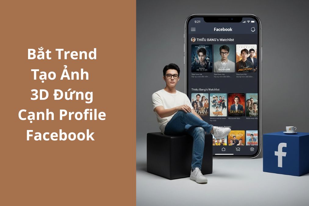 Bắt Trend Tạo Ảnh 3D Đứng Cạnh Profile Facebook