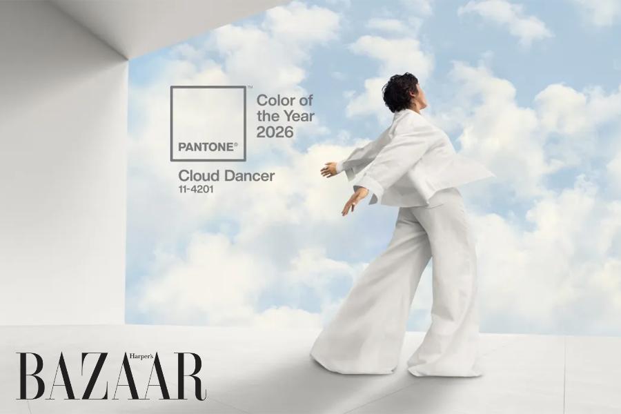 Cloud Dancer lên ngôi màu sắc 2026 biểu tượng tối giản tinh tế hiện đại toàn cầu