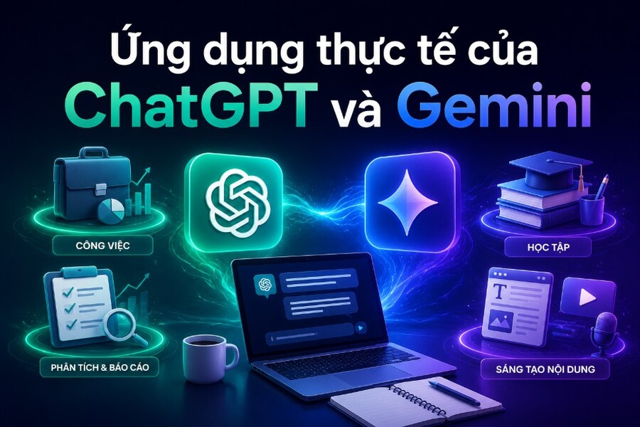 Ứng dụng thực tế của ChatGPT và Gemini trong công việc, học tập và sáng tạo nội dung