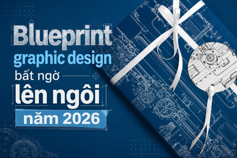 Cả thế giới thiết kế đang “bỏ màu mè”: Blueprint graphic design bất ngờ lên ngôi năm 2026