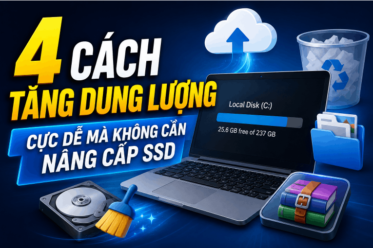 Laptop sắp đầy bộ nhớ? 4 cách tăng dung lượng cực dễ mà không cần nâng cấp SSD