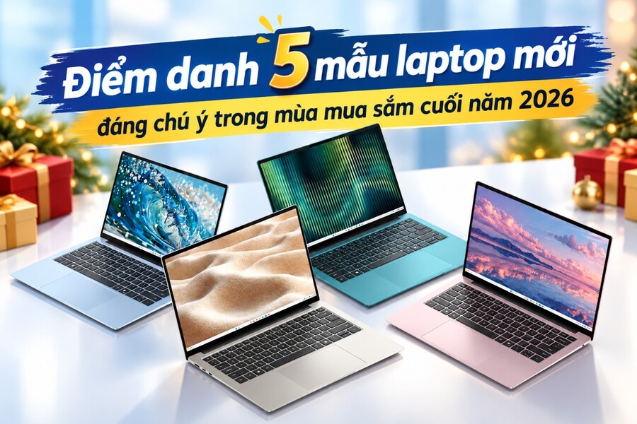 Điểm danh 5 mẫu laptop mới đáng chú ý trong mùa mua sắm cuối năm 2026