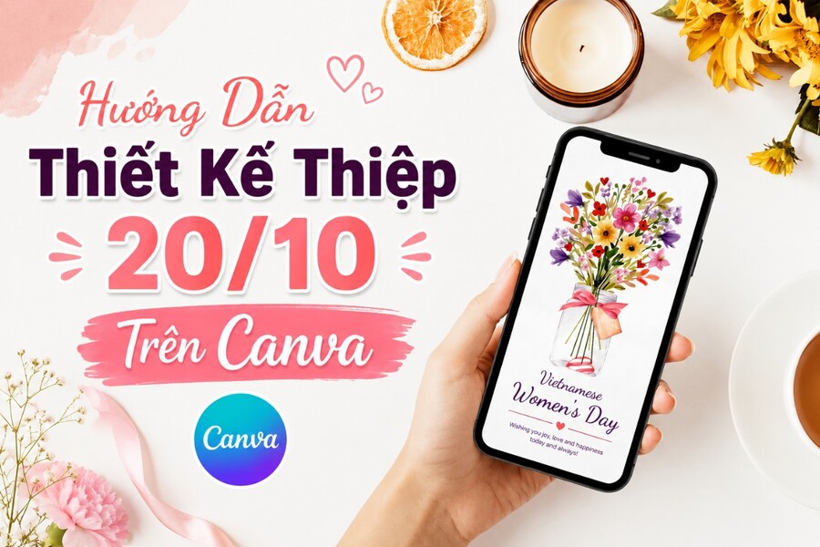 Hướng Dẫn Thiết Kế Thiệp 20/10 Trên Canva Đẹp, Đơn Giản Cho Người Mới