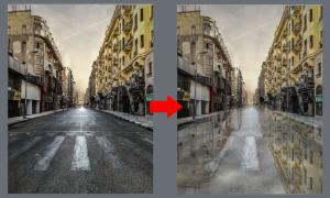 Cách tạo hiệu ứng nền đường sau mưa bão bằng Photoshop
