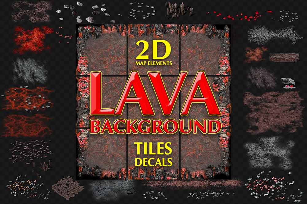 SD BA033 LAVA GAME BACKGROUND TILES AND DECAL